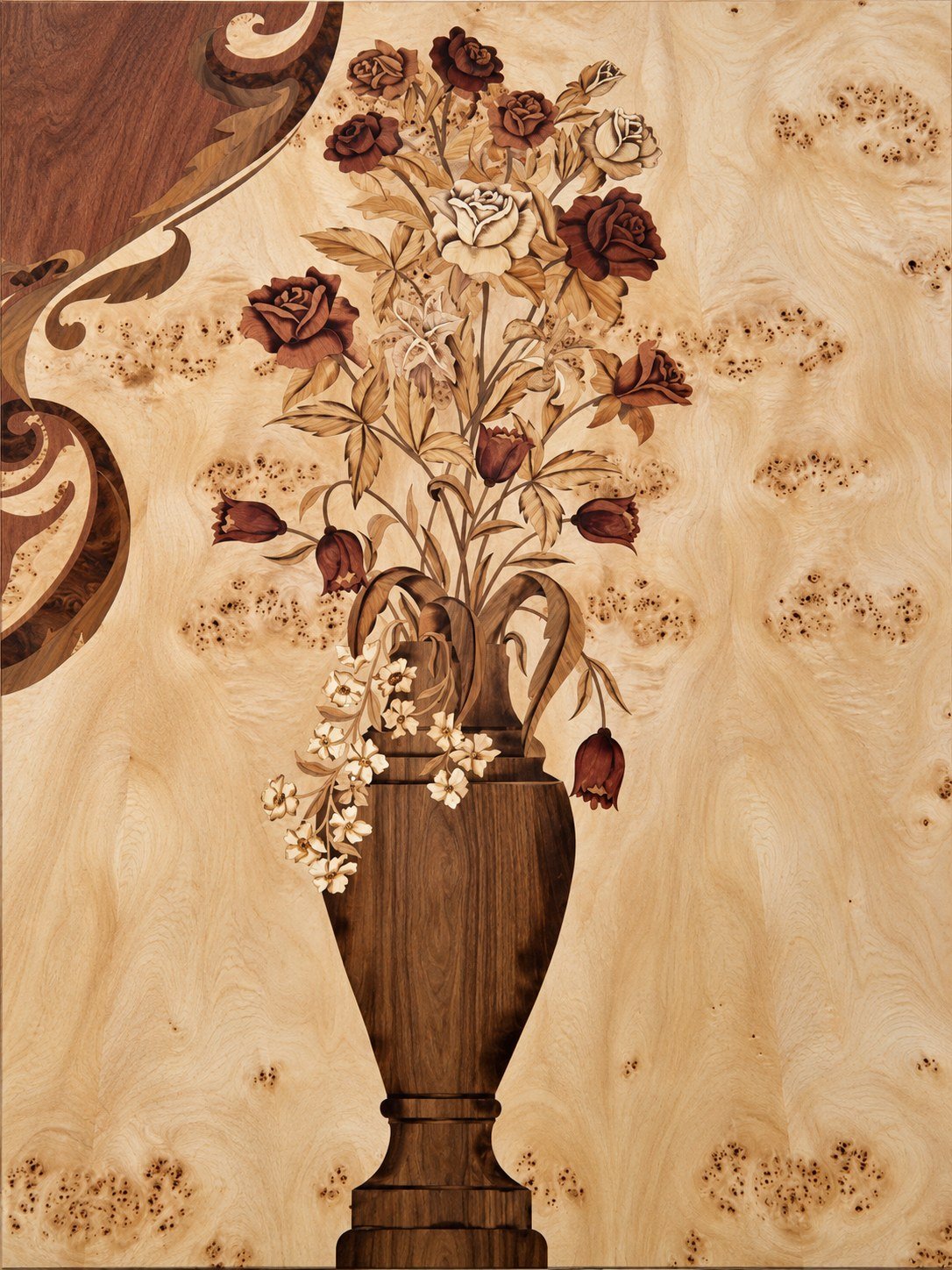 Floral vase panel (enhanced image)