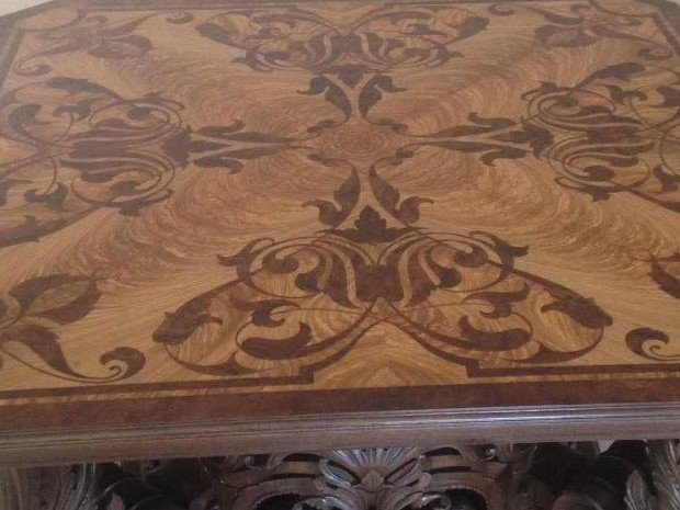 Detail: the marquetry top