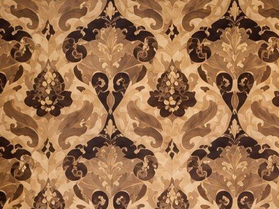 Detail: damask marquetry wall panelling (enhanced image)